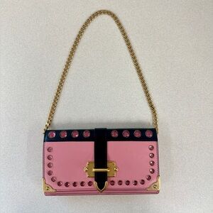 Authentic Prada Cahier Crystal-Embellished Mini
Clutch (Crossbody/WOC)